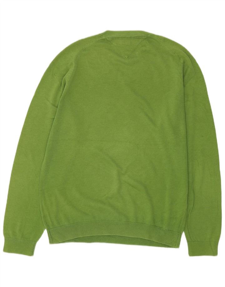 Tommy Hilfiger Pull col V Homme Vert Moyen Argyle/Diamant