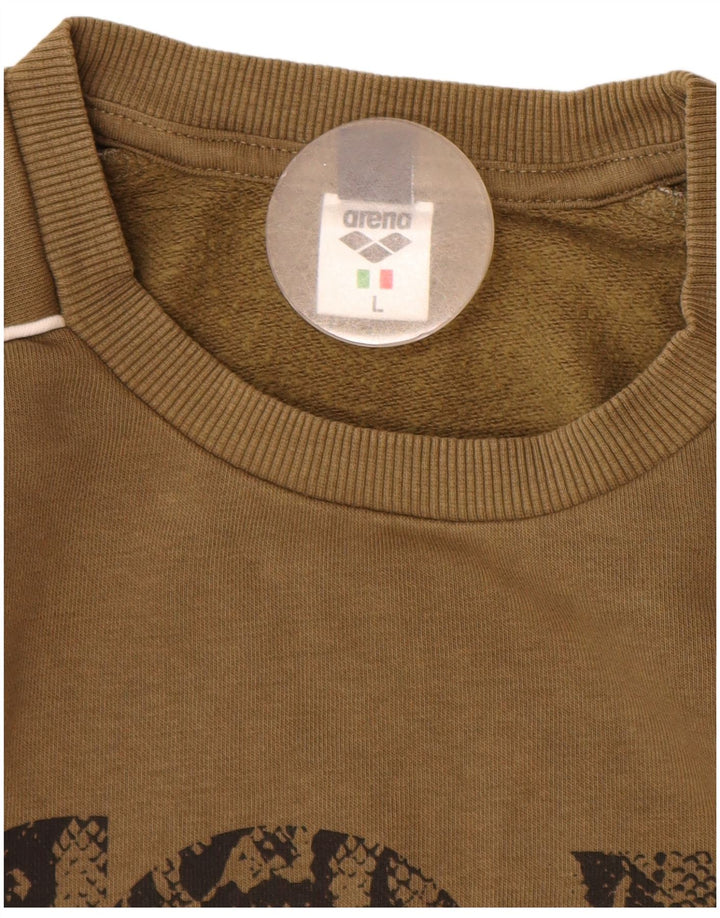 Arena Sweat-Shirt Graphique Homme Kaki Coton Large