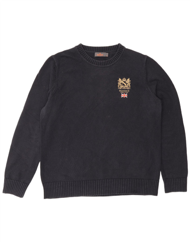 Morris Pull col rond pour homme en coton bleu marine moyen