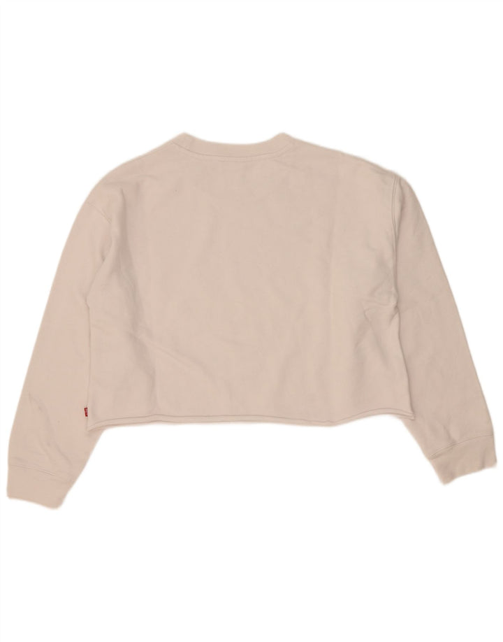 Levi's Sweat-shirt court surdimensionné pour femme UK 10 Petit Blanc
