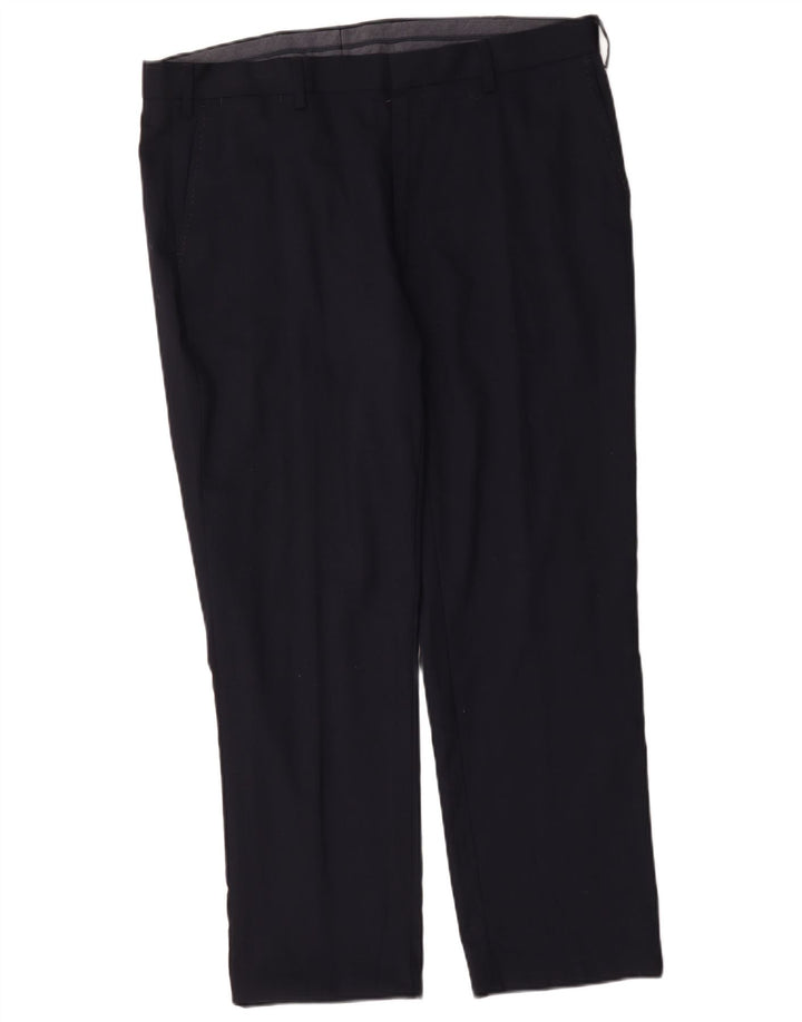 Marks & Spencer Pantalon de costume coupe classique pour homme W38 L29 bleu marine en laine