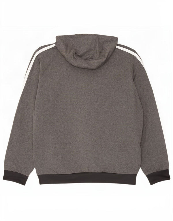 Adidas Pull à capuche zippé pour homme UK 46/48 XL Gris Colorblock Polyester