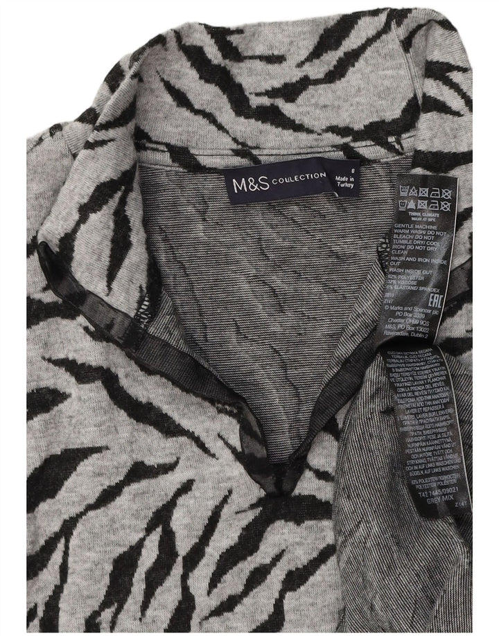 Marks & Spencer Robe pull pour femme UK 8 Petit gris imprimé animal Polyester