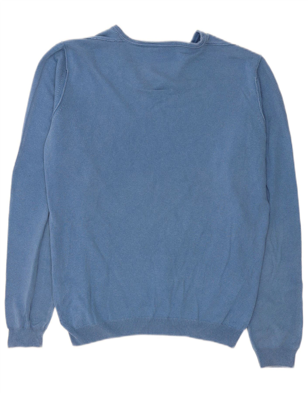 Trussardi Jeans Pull Col V Bleu Moyen Coton Homme