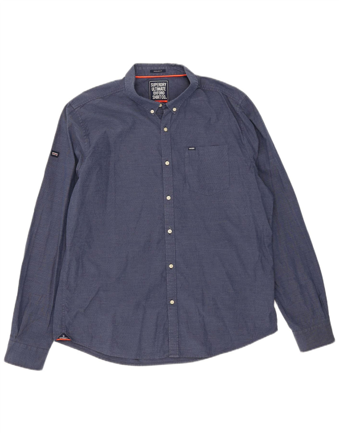 Superdry Chemise Regular Fit XL Bleu Coton