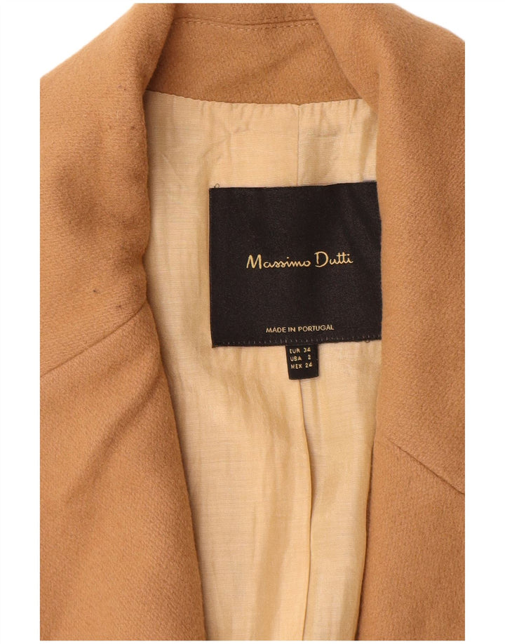 Massimo Dutti Manteau Femme EU 34 2XS Laine Beige