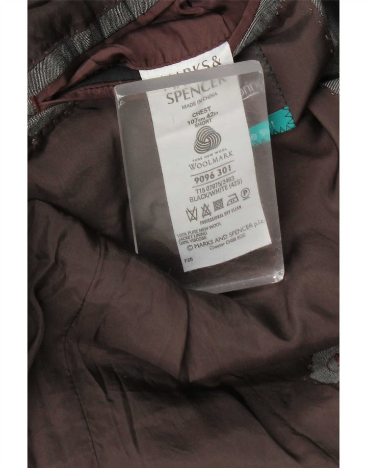 Marks & Spencer Veste blazer à 3 boutons pour homme UK 42 Grande laine grise