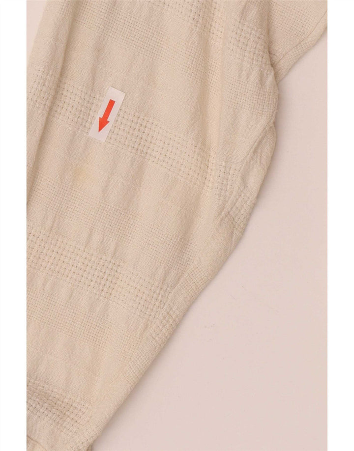 Chemise Homme Vintage Grand Lin Géométrique Blanc Cassé