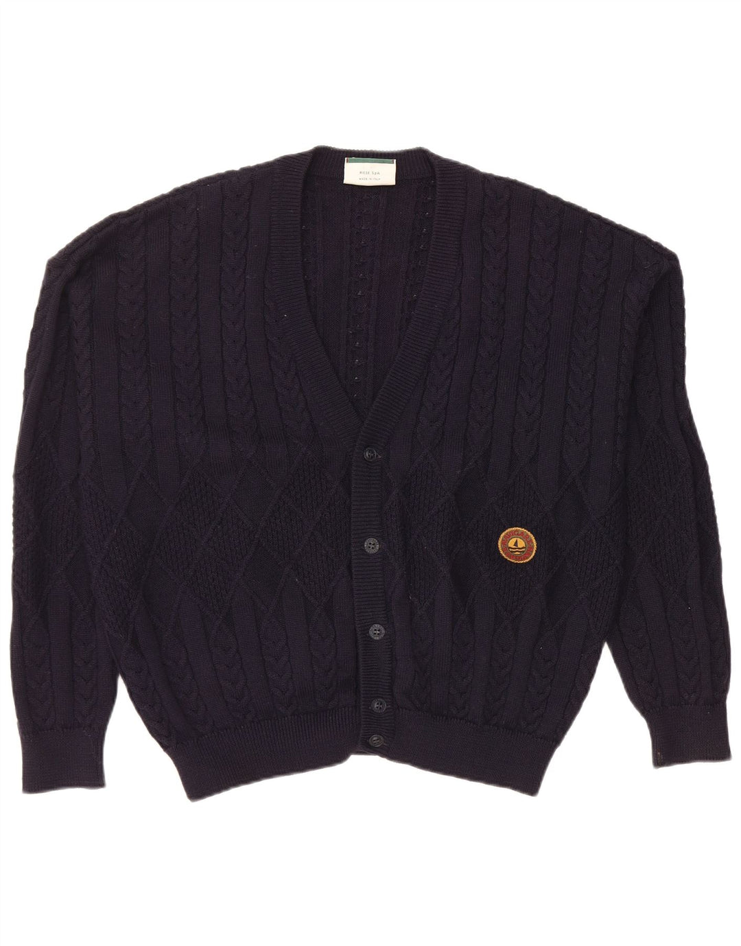 Navigare Cardigan Homme Pull Grande Laine Bleu Marine