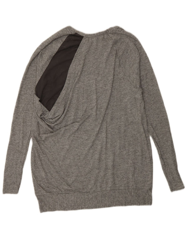 Zara Femme Pull Col Bateau UK 10 Petit Gris Colorblock