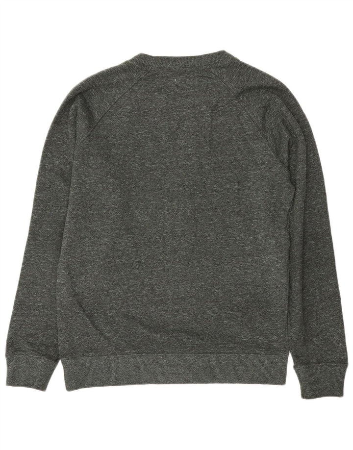 Reiss Homme Sweatshirt Jumper Petit Vert Moucheté Coton