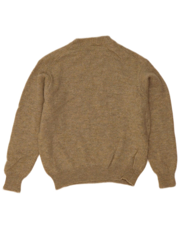 Benetton Pull à col rond pour femme UK 14 Laine kaki moyen