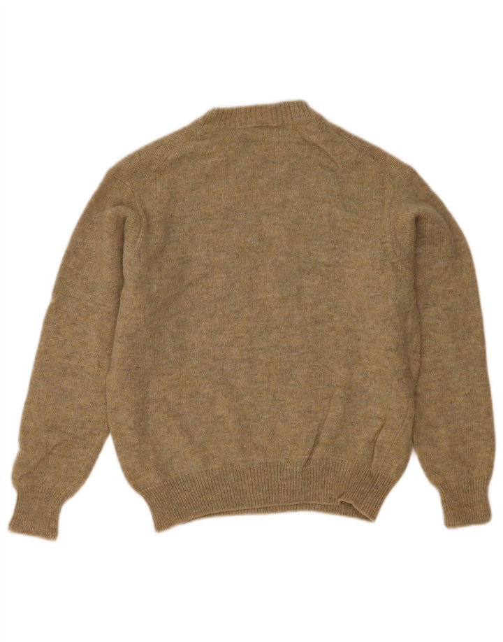 Benetton Pull à col rond pour femme UK 14 Laine kaki moyen