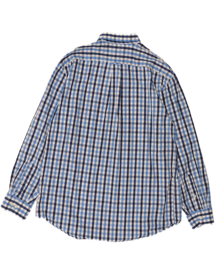 IZOD Mens Shirt XL Blue Check Cotton