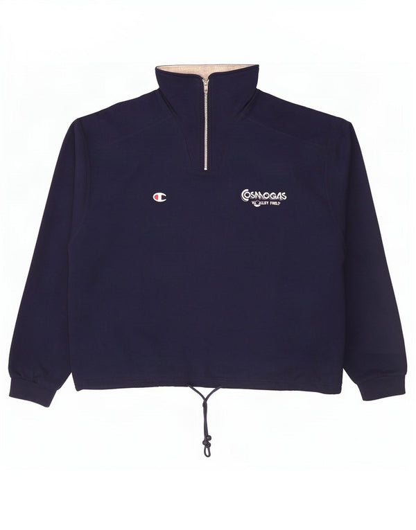Champion Sweat-shirt graphique à col zippé pour homme en coton bleu marine 2XL