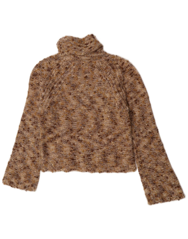 Miss Sixty Pull court à col roulé pour femme UK 14 Large Marron moucheté