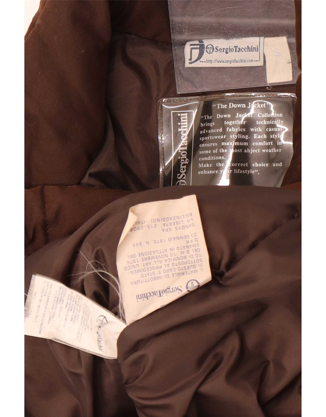 Sergio Tacchini Manteau rembourré surdimensionné pour femme UK 10 Petit Marron Polyamide