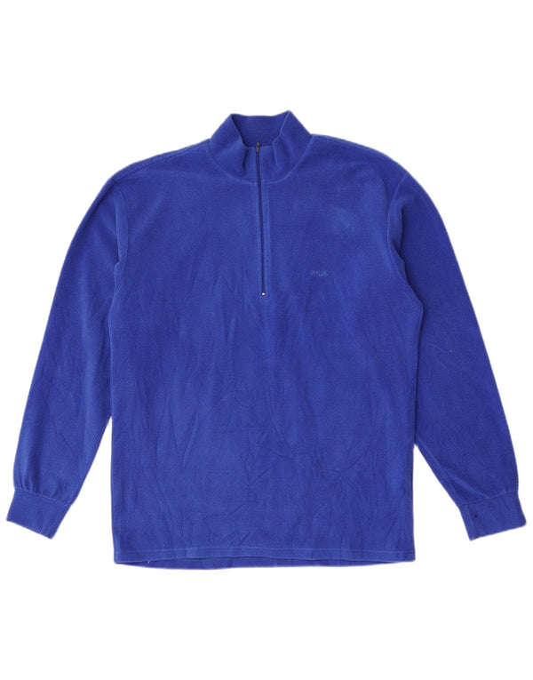 Fila Pull polaire à col zippé pour homme IT 40 Bleu moyen Polyester