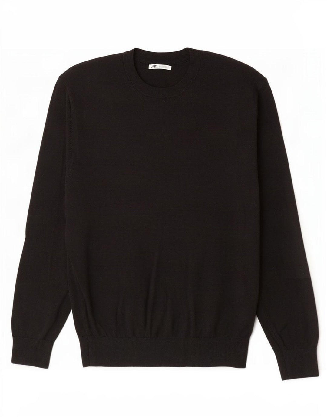 Zara Pull ras du cou pour homme XL Noir Acrylique