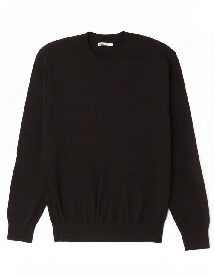 Zara Pull ras du cou pour homme XL Noir Acrylique