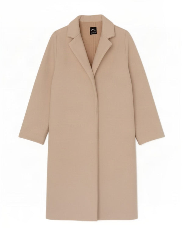 Zara Manteau ouvert pour femme UK 12 Polyester beige moyen