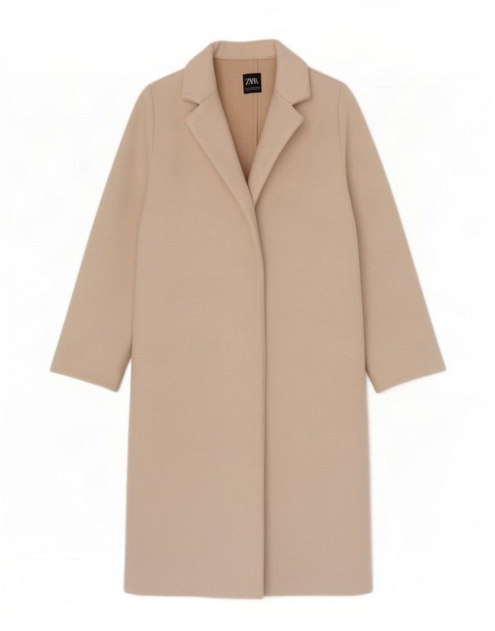 Zara Manteau ouvert pour femme UK 12 Polyester beige moyen