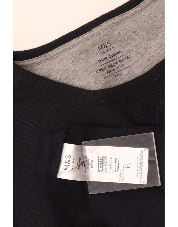 Marks & Spencer Sweat-shirt coupe classique pour homme en coton bleu marine 3XL