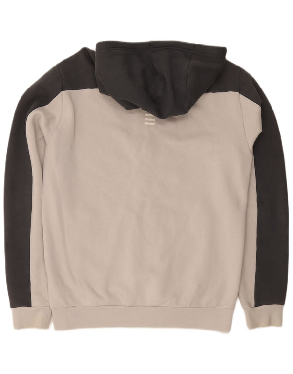 Emporio Armani Pull à capuche zippé pour homme 2XL en coton color block gris