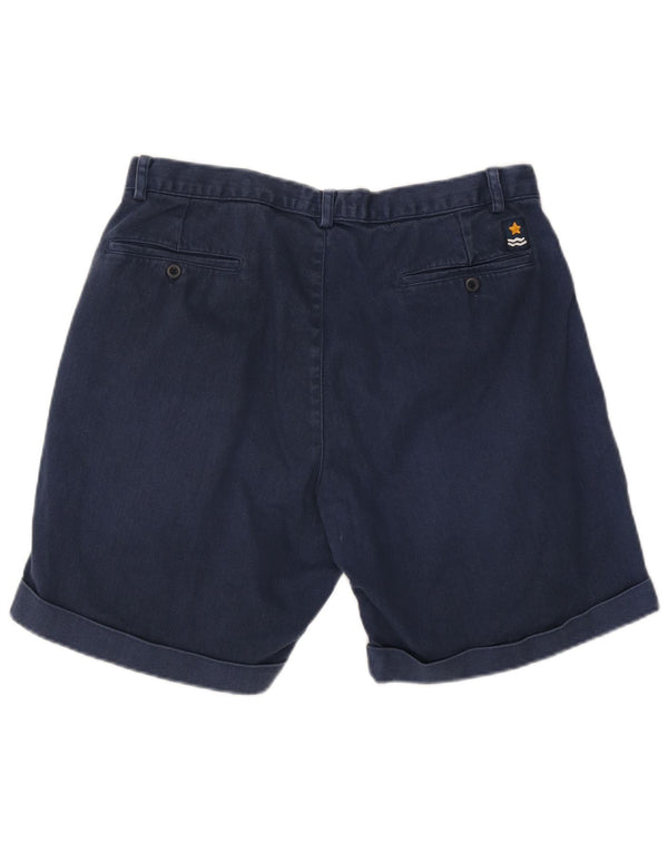 vintage Mens Pegged Chino Shorts W36 Grand Coton Bleu Marine