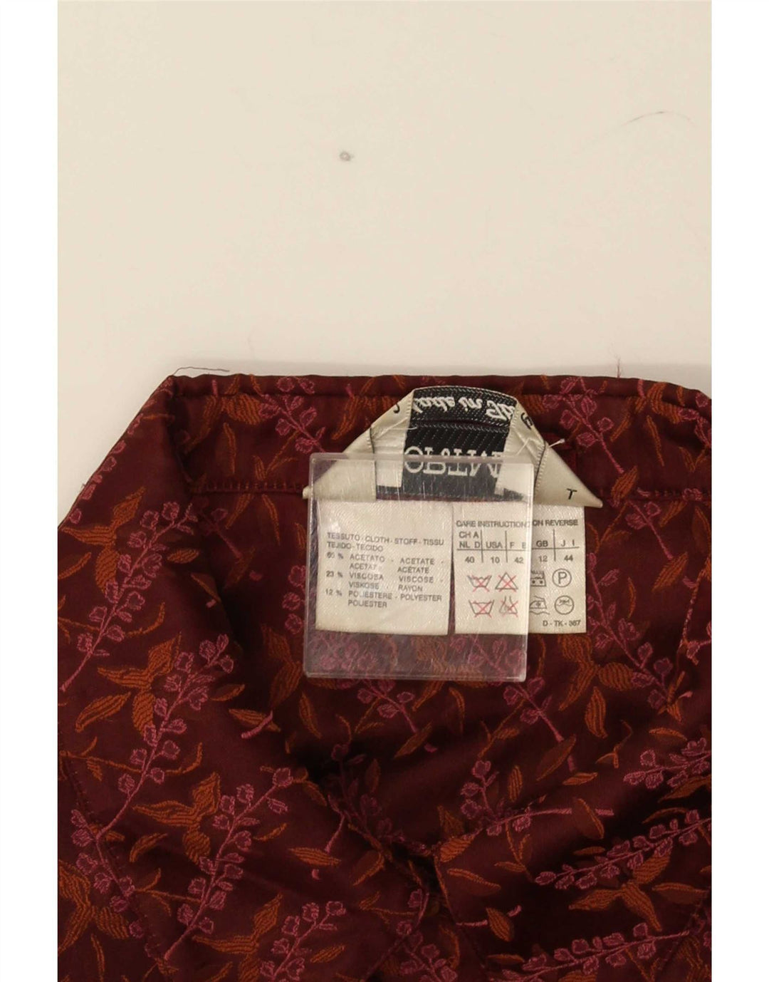 Sportmax Veste blazer à manches courtes pour femme UK 12 Marron moyen floral