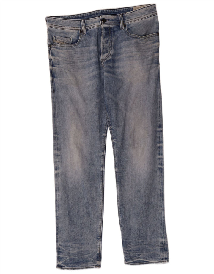Diesel Jean Droit Homme W34 L30 Bleu Coton