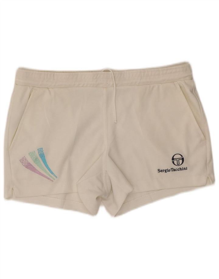 Sergio Tacchini Short de Sport Femme IT 50 XL Blanc Polyester
