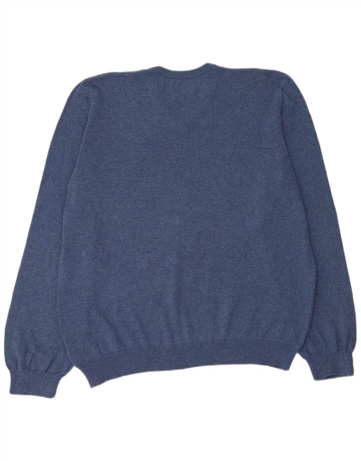 Marks & Spencer Pull col V pour homme en coton bleu 2XL
