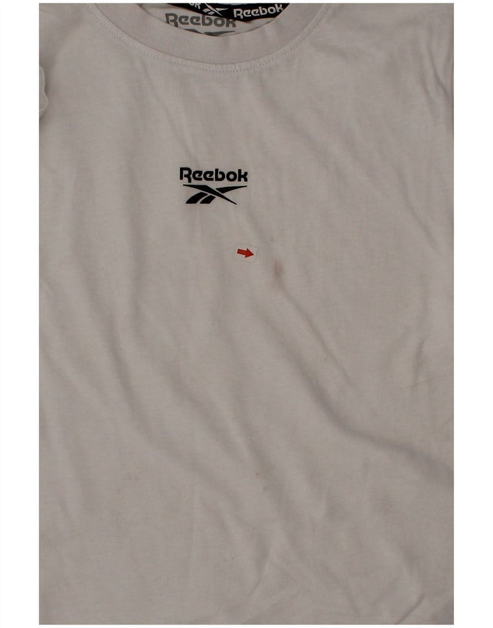 Reebok T-Shirt Graphique Garçon 6-7 ans Blanc Coton