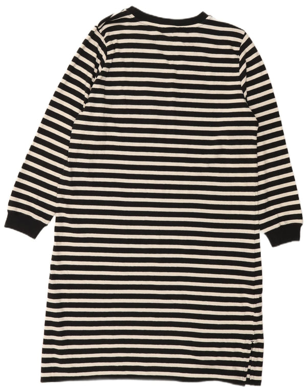 Marks & Spencer Robe pull pour femme UK 14 Grand coton rayé noir