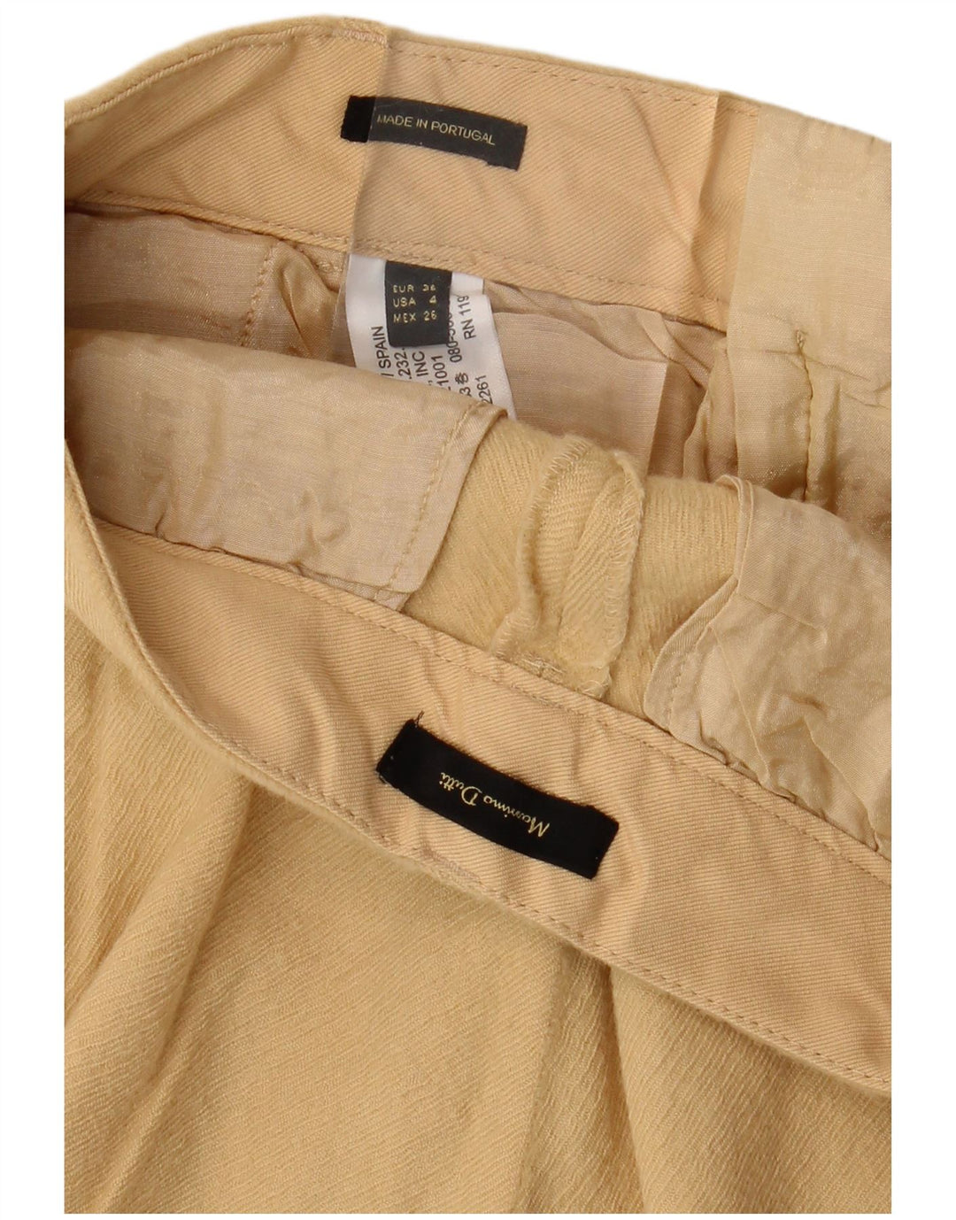 MASSIMO DUTTI Pantalon Chino Droit Femme EU 36 XS W26 L26 Laine Beige