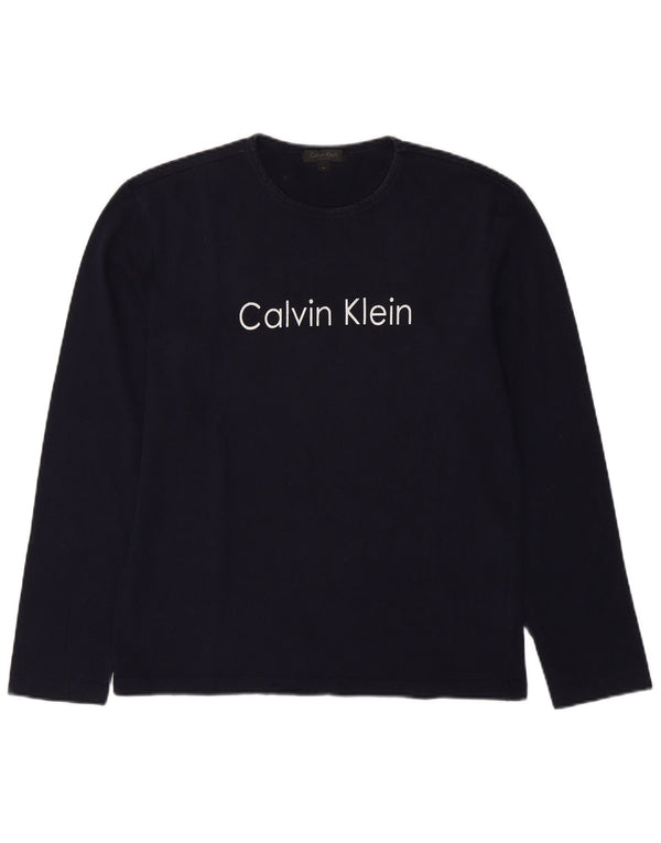 Calvin Klein Haut graphique à manches longues pour homme en coton bleu marine moyen