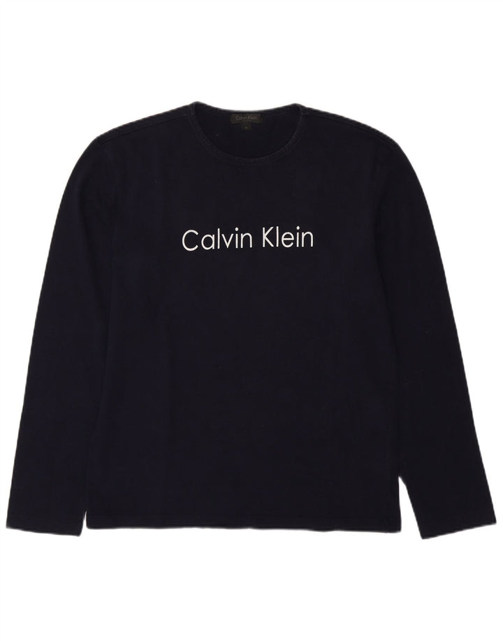 Calvin Klein Haut graphique à manches longues pour homme en coton bleu marine moyen