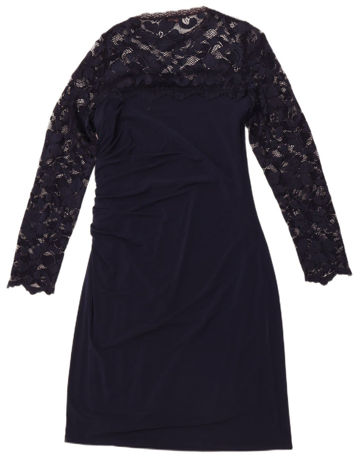 PHASE EIGHT Robe longue à manches longues pour femme UK 12 Bleu marine moyen floral