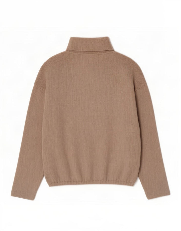 Zara Pull surdimensionné à col roulé pour femme UK 14 Polyester beige moyen
