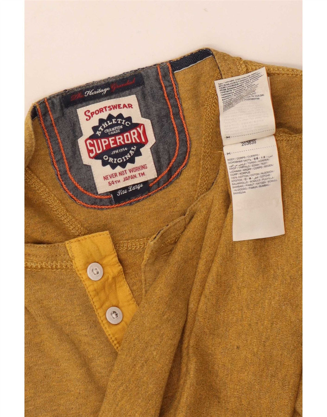 Superdry Haut à manches longues en coton jaune pour homme