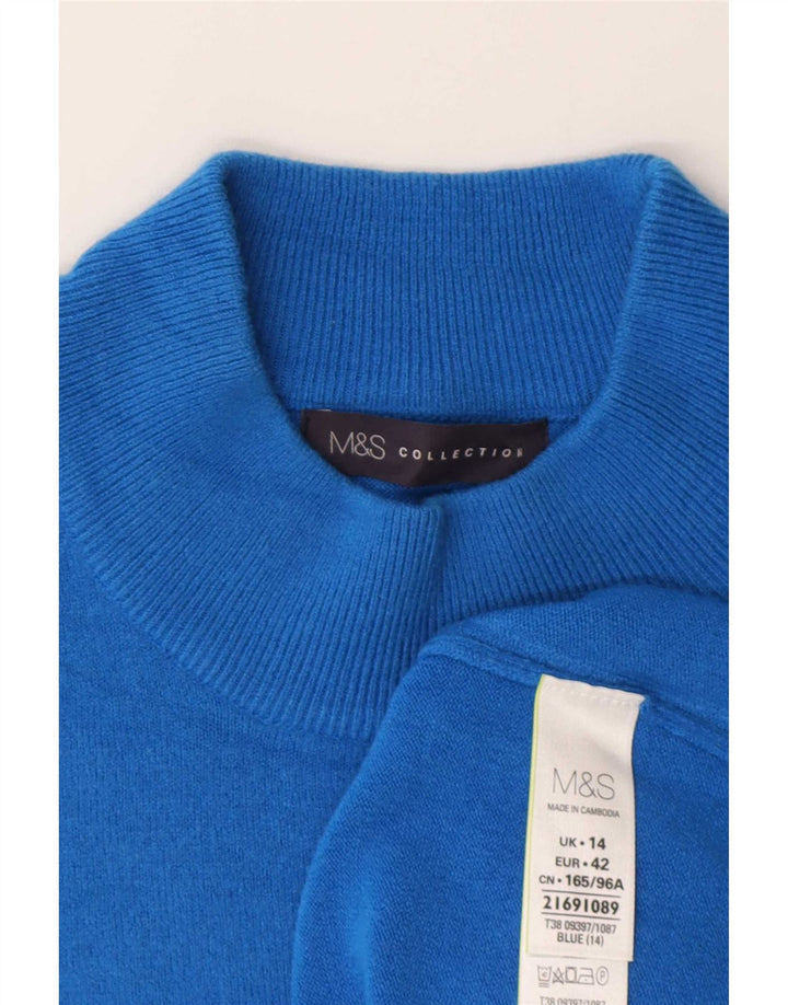 Marks & Spencer Pull col roulé pour femme UK 14 Bleu moyen