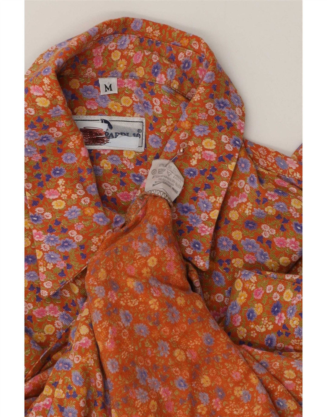 chemise femme vintage UK 14 Viscose florale multicolore moyenne