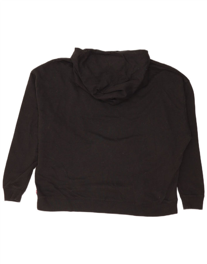 LEVI'S Pull à capuche graphique surdimensionné pour femme UK 18 XL Noir Coton