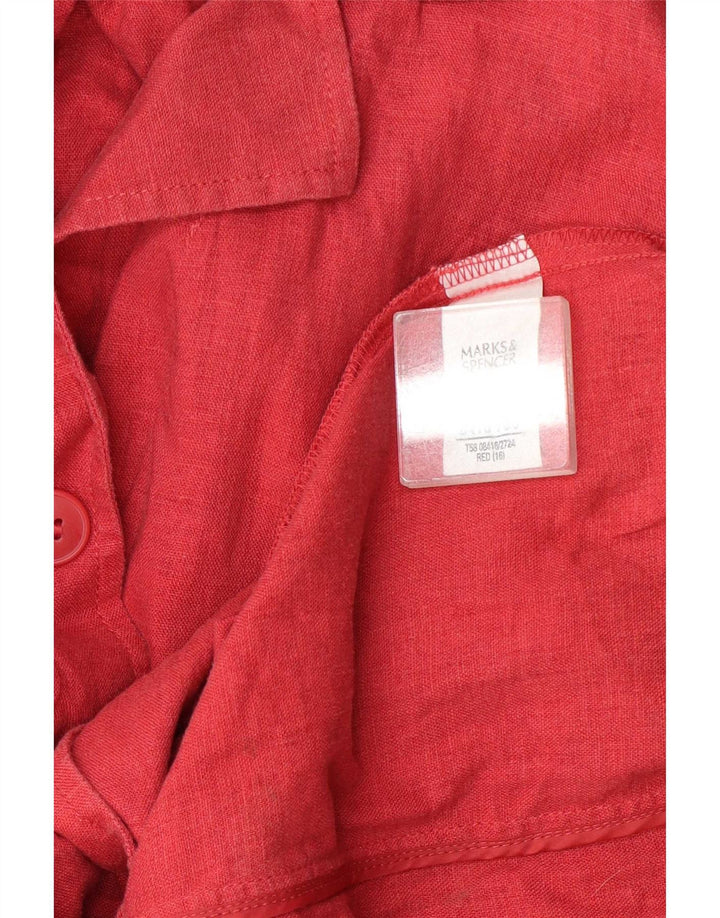 Marks & Spencer Veste blazer à 3 boutons pour femme UK 16 Grand lin rouge