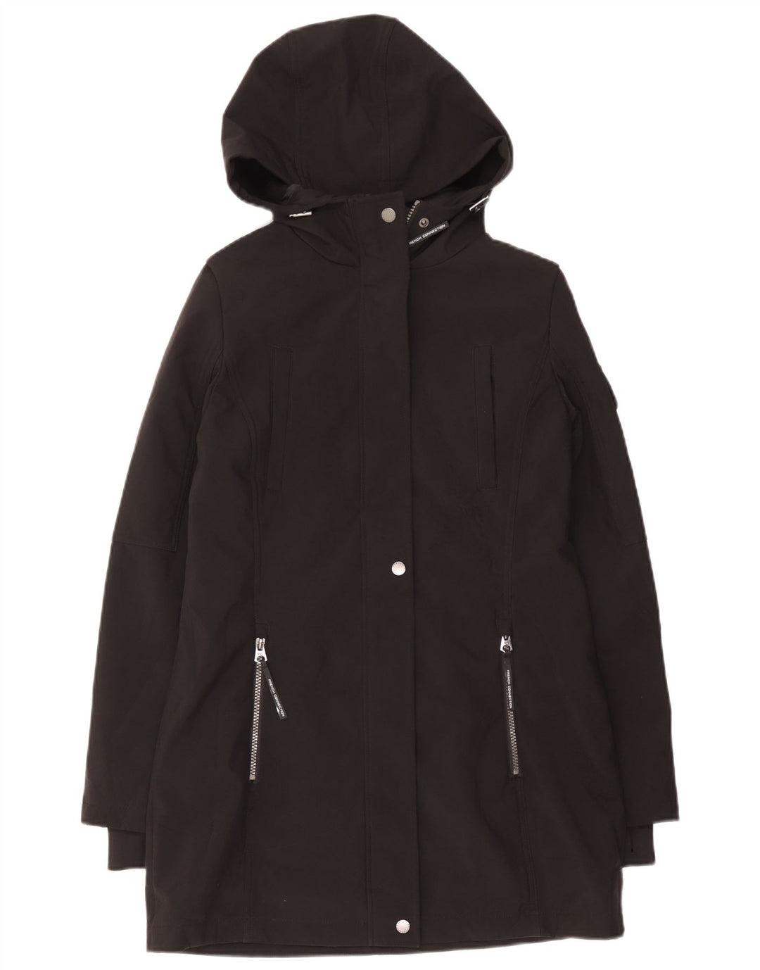 French Connection Parka à capuche pour femme UK 10 Small Noir