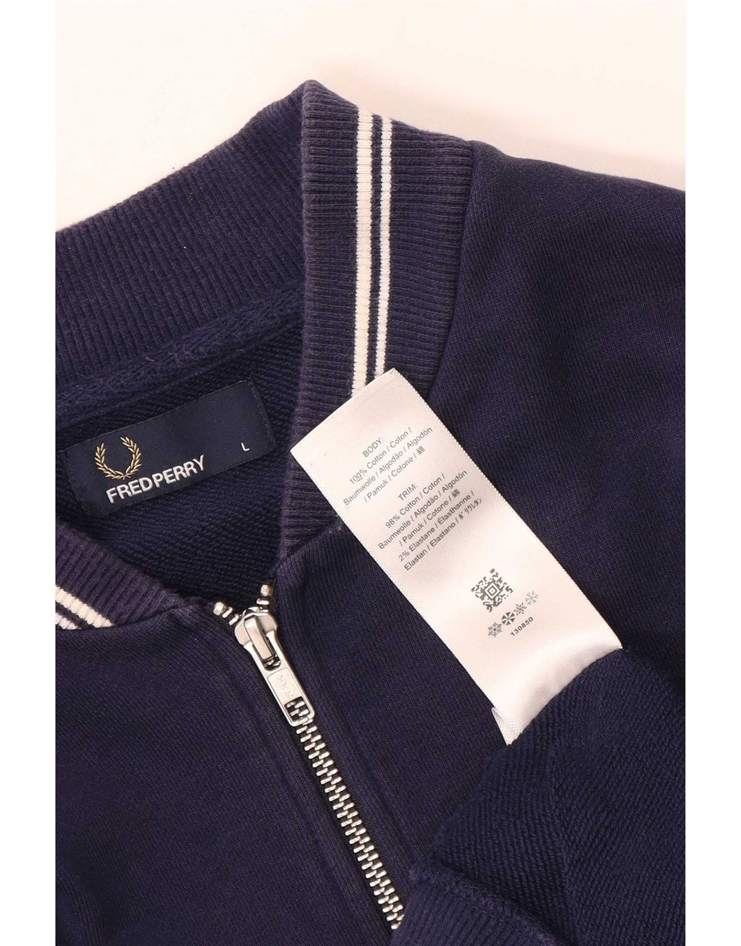 Fred Perry Veste de survêtement pour homme en coton bleu marine Taille L