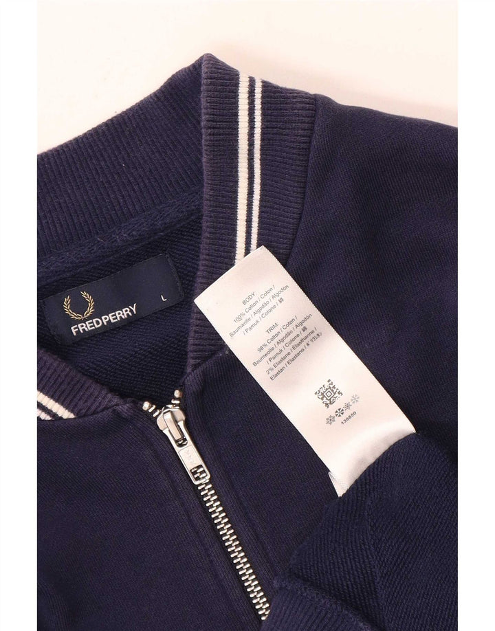 Fred Perry Veste de survêtement pour homme en coton bleu marine Taille L
