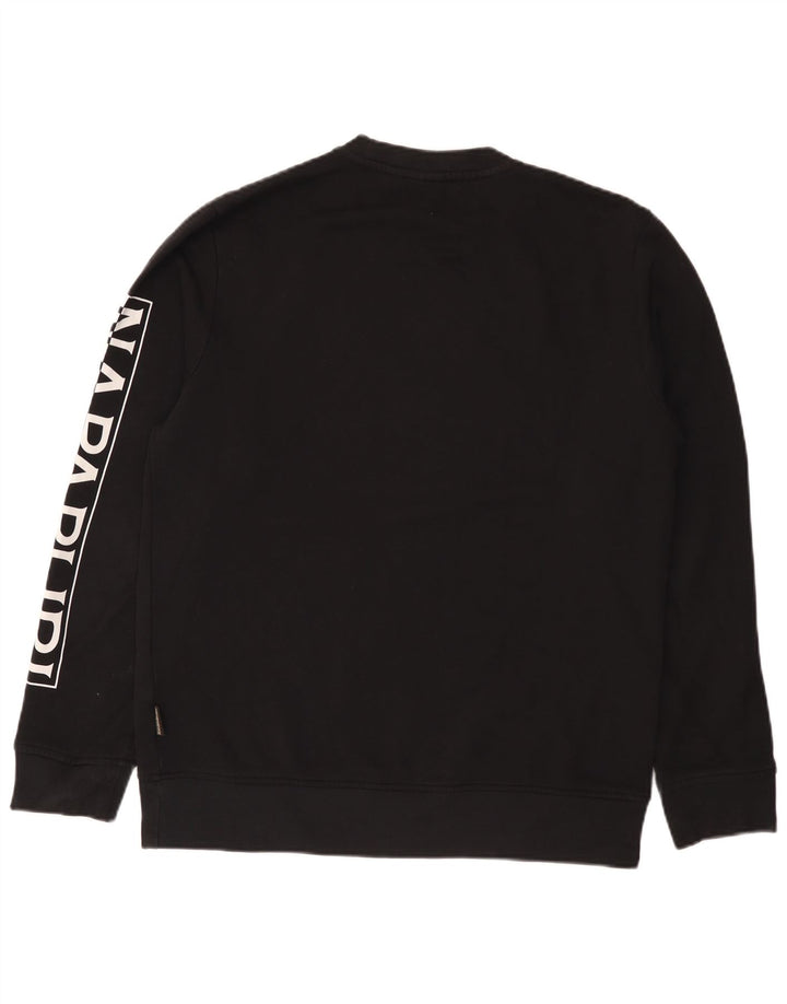 Napapijri Sweat-shirt graphique pour homme en coton noir moyen