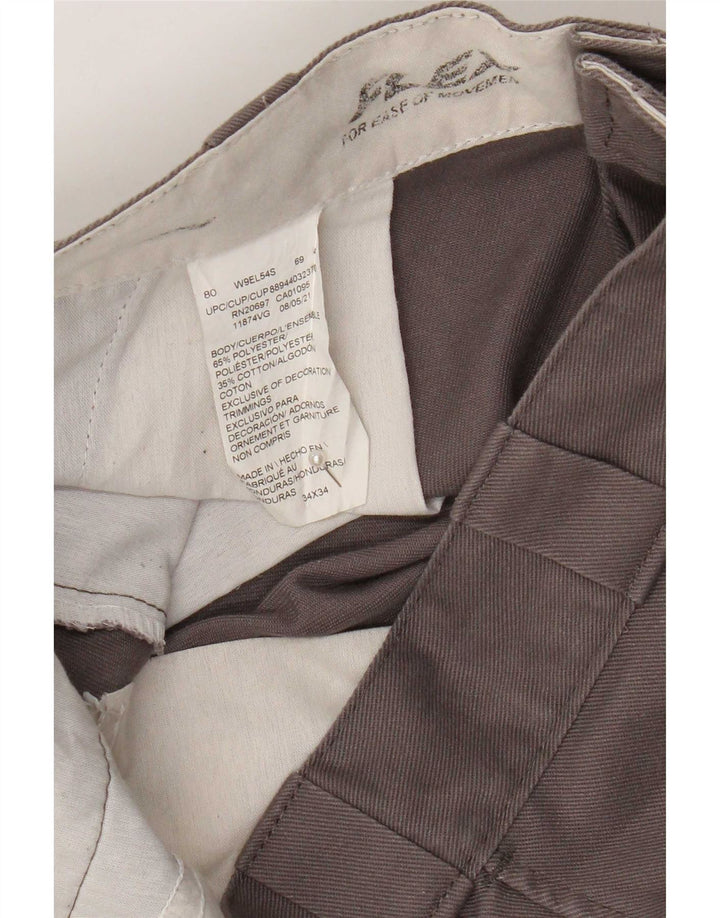 Dickies Pantalon Chino Droit Homme W34 L34 Gris Polyester